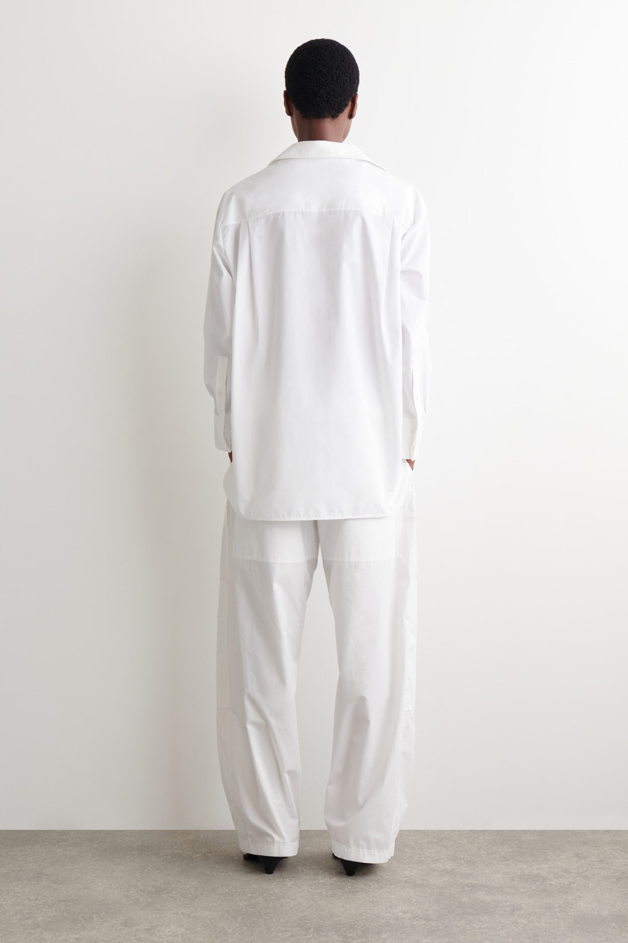 Gathered Panelled Cotton Pants