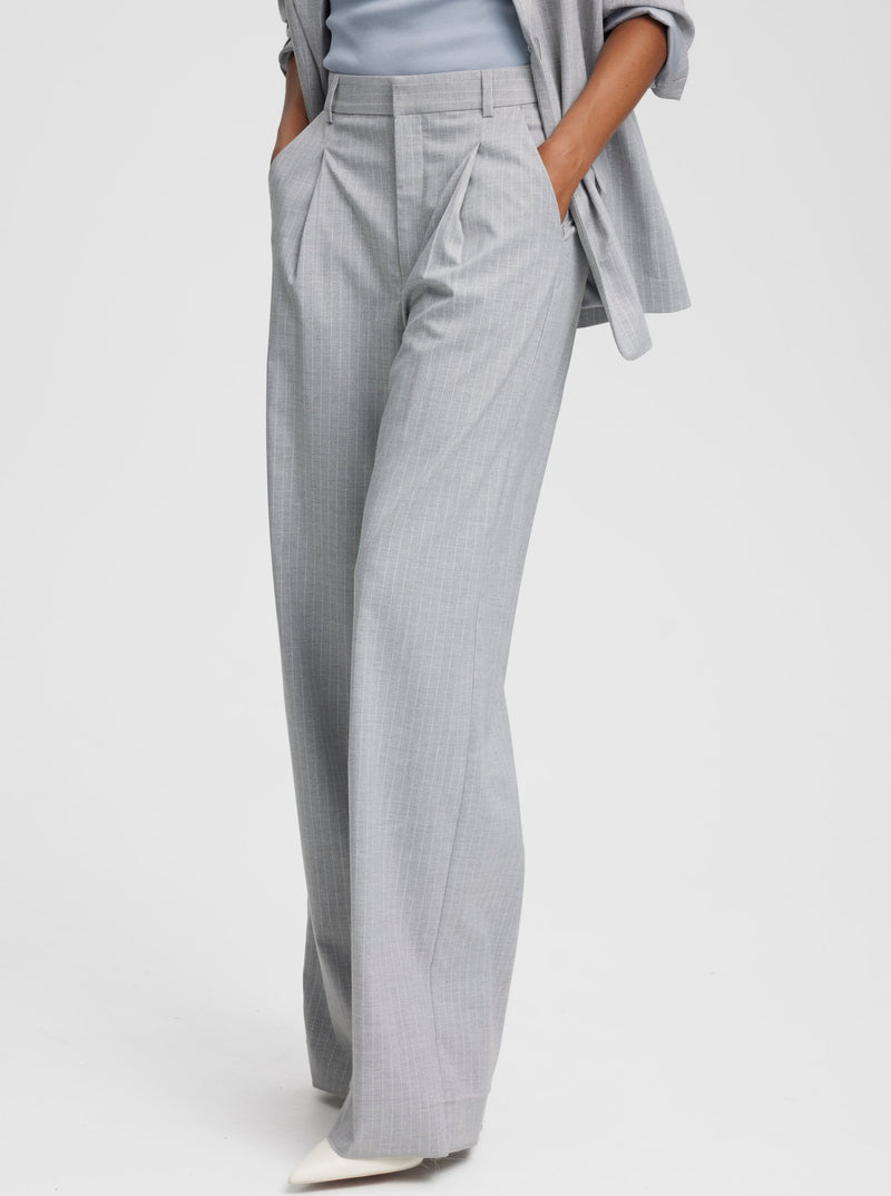 Grey Striped Suit Set