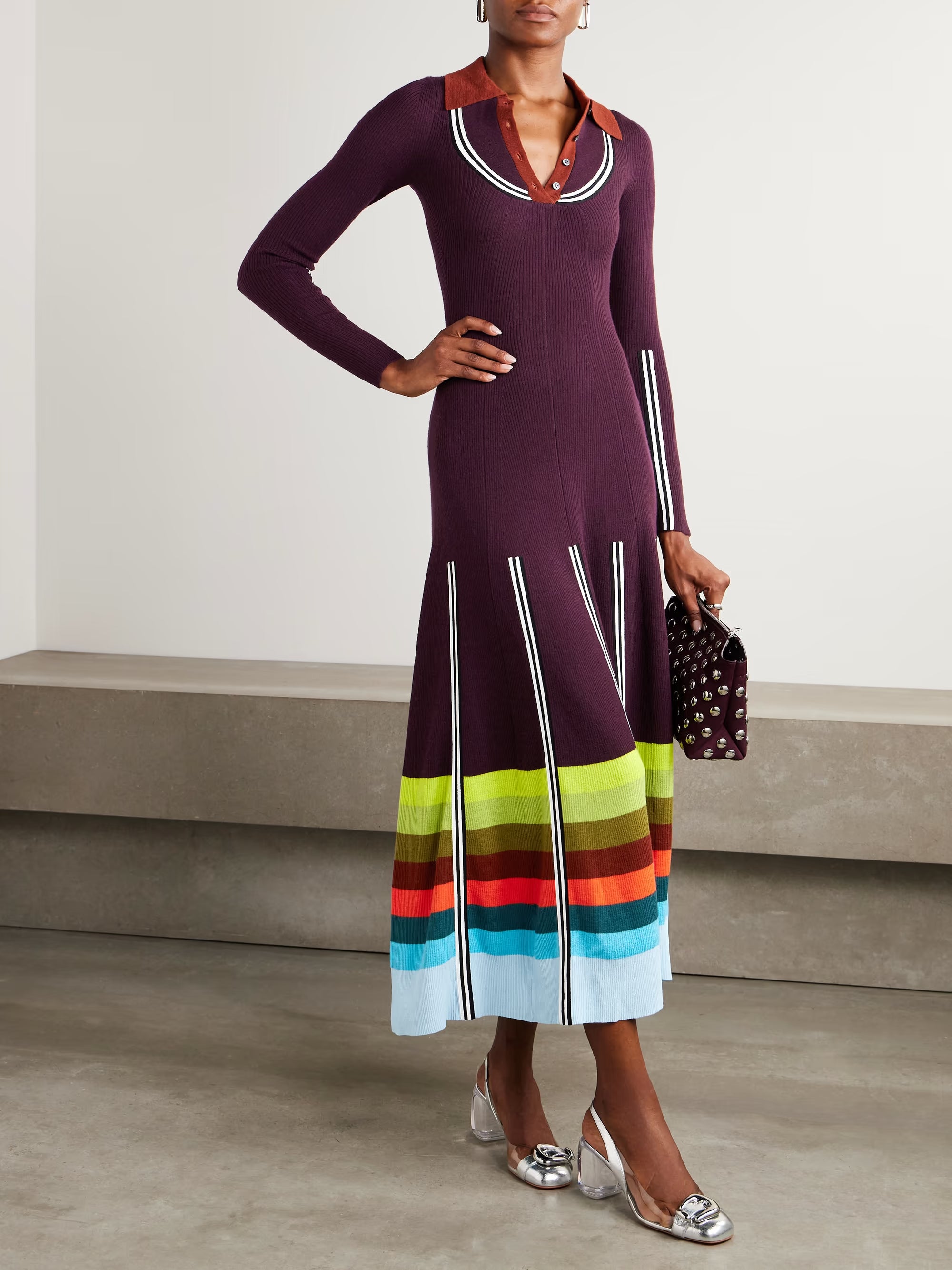 Striped Ribbed Maxi Dress