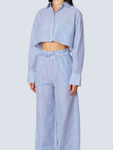 Striped Cropped Set