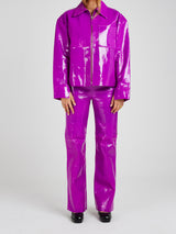 Glossy Purple Leather Set Mads Norgaard matching set