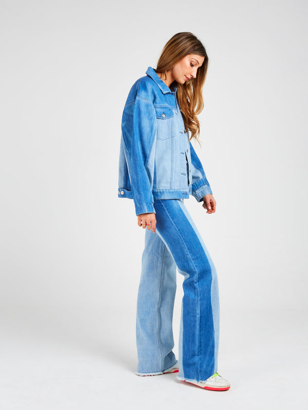 Two-toned Denim Set mads norgaard button up jacket and denim jeans matching set