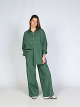 sea me happy viktor shirt woody pants paperstretch oversized green set