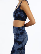 Indigo hand-dyed Workout Set Electric and Rose matching set gymwear handmade
