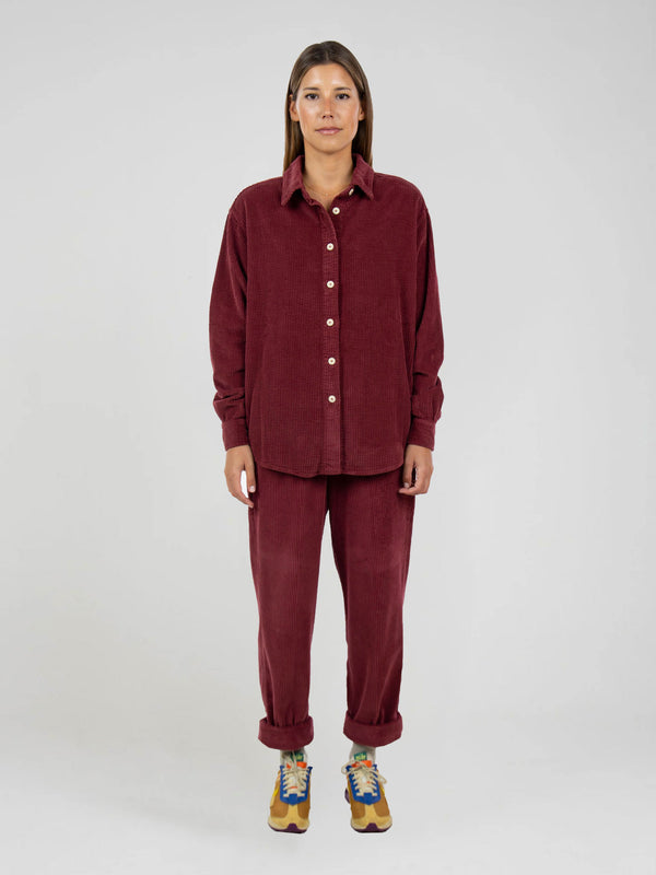Burgundy Corduroy Set 100% cotton American Vintage matching set shirt trouser